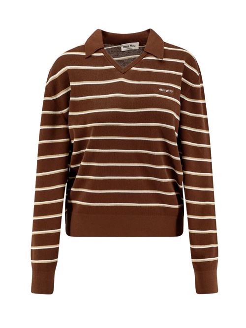 Striped polo shirt MIU MIU | MML03E183MF0324